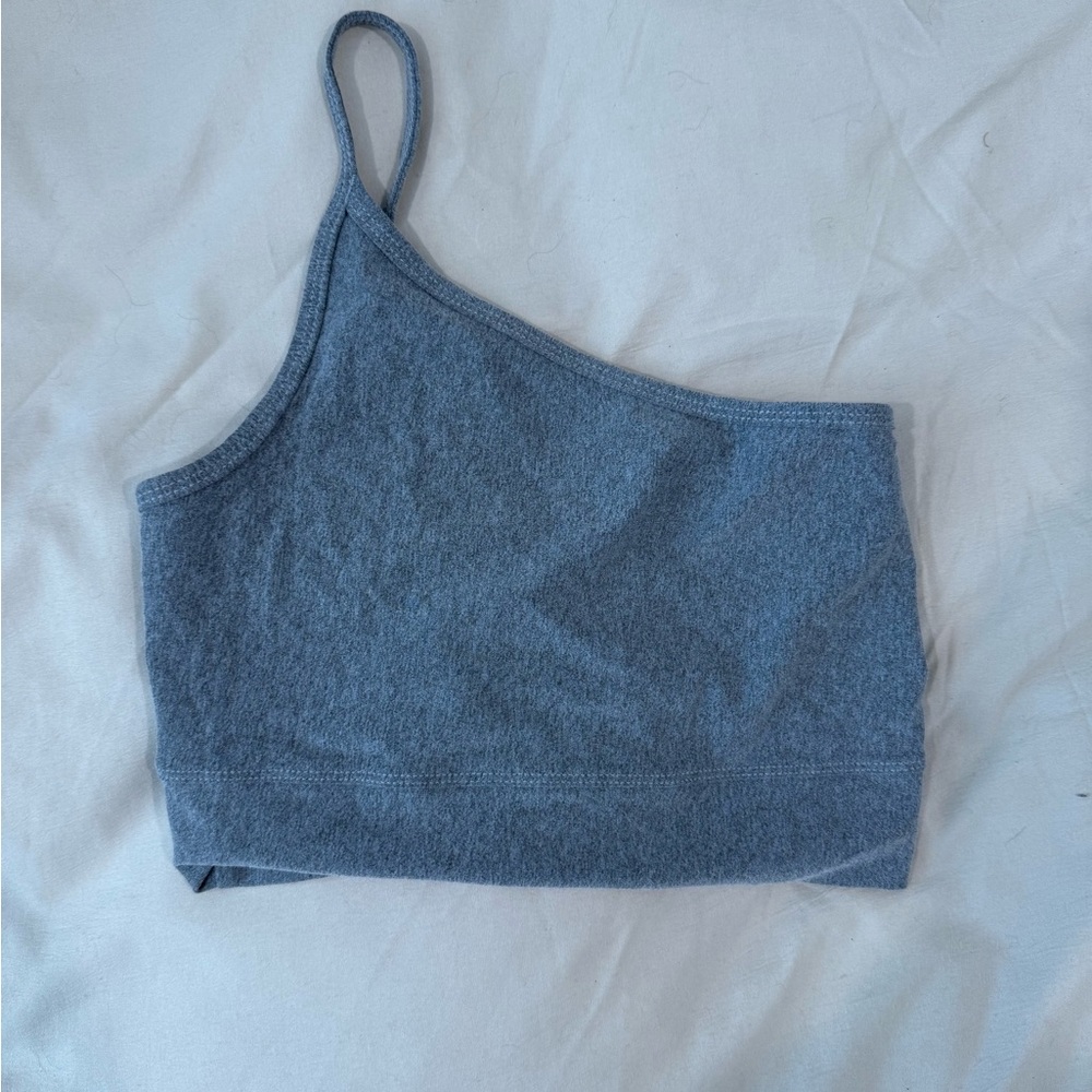 Women's Gray One-Shoulder Top